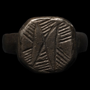 Medieval Silver Ring with Geometric Design