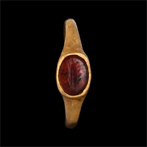 Roman Gold Ring with Ear of Wheat Gemstone