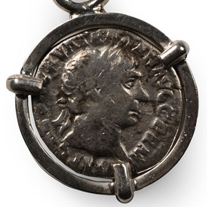 Roman Silver Trajan Denarius Pendant