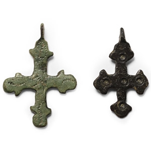 Byzantine Bronze Cross Pendant Group