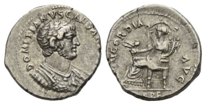 Domitian, as Caesar AR Denarius.