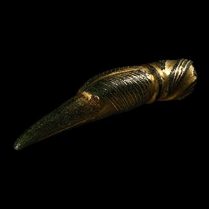 Irish Early Christian Gilt-Bronze Drinking Horn Terminal