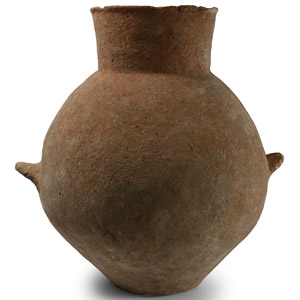 Large Western Asiatic Terracotta Jar with Ledge Handles