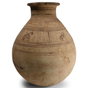 Large Western Asiatic Terracotta Jar with Horses