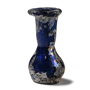Roman Brilliant Blue Glass Unguentarium