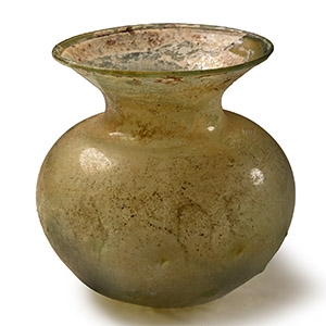 Large Roman Glass Jar with Dimples