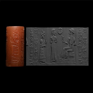 Mesopotamian Stone Cylinder Seal with Presentation Scene
