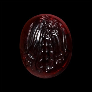 Hellenistic Garnet Gemstone with Hercules Club and Lionskin