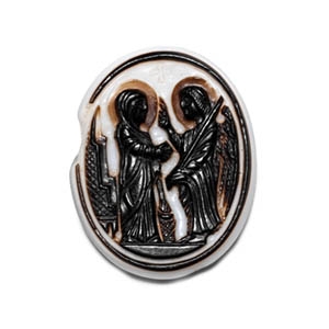 Byzantine Cameo with Virgin Mary and Archangel Gabriel