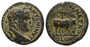 Caracalla AE 24mm of Tyre, Phoenicia.