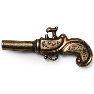 Georgian Silver-Gilt Flintlock Pistol Watch Winder Key