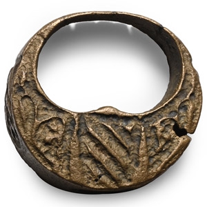 Medieval Bronze Heraldic Dagger Pommel