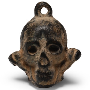 Post Medieval Bronze Skull Pendant