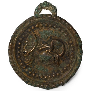 Roman Bronze Mount with Helmetted Bust