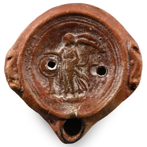 Roman Terracotta Oil Lamp with Victory