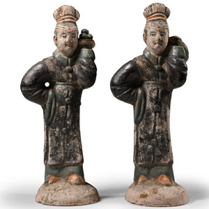 Chinese Ming Style Glazed Figure Pair