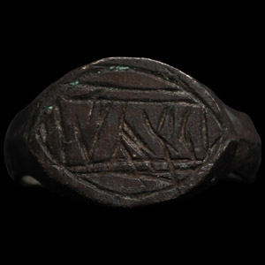 Western Asiatic Bronze Ring with Epigraphic Inscription