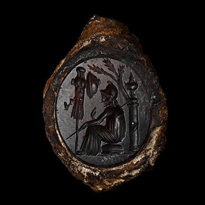 Roman Iron Ring with Gemstone