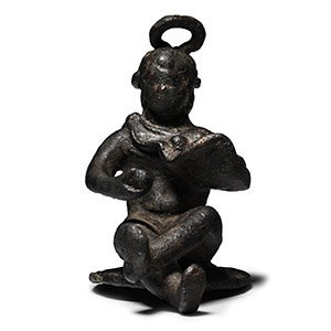 Roman Vessel Lid with Male Youth Wearing a Chlamys