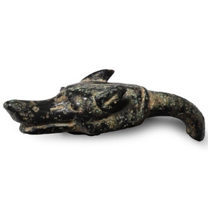 Roman Bronze Dog Finial