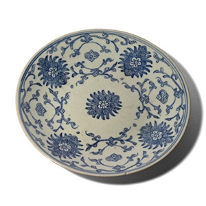 Chinese Glazed Blue and White Plate