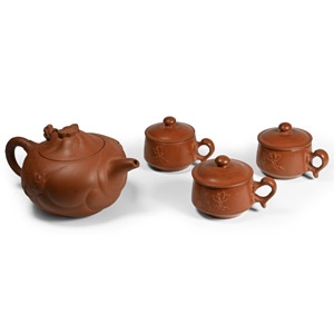 Chinese Terracotta Tea Pot and Cups