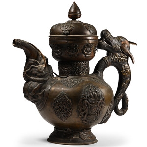 South East Asian Tibetan Style Bronze Zoomorphic Ewer