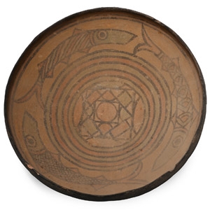 Large Indus Valley Terracotta Bowl with Fish
