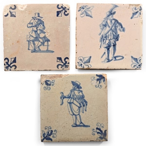 Dutch Glazed Ceramic Tile Group