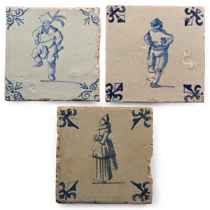 Dutch Glazed Ceramic Tile Group