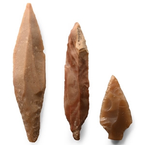 Stone Age Knapped Arrowhead and Blade Group