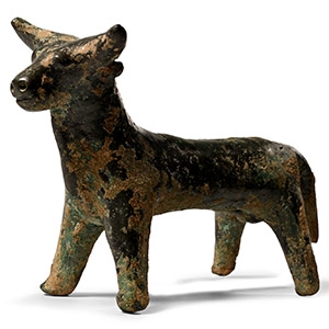 Large Western Asiatic Bronze Figure of a Bull