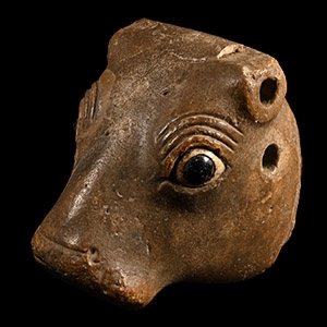 Sumerian Limestone Bull Head Protome