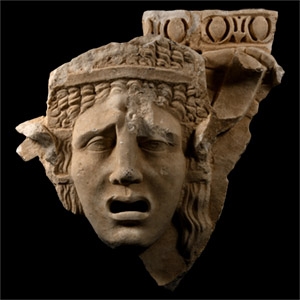 Large Roman Marble Relief of a Theatre Mask
