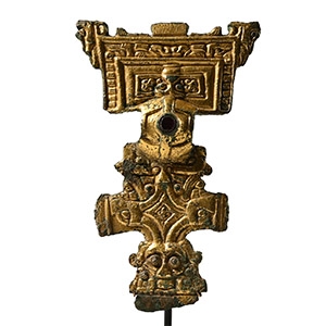Anglo-Saxon Gilt Great Square-Headed Brooch with Garnet
