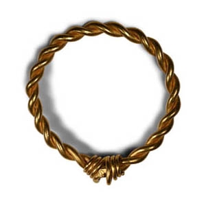 Viking Age Gold Twisted Bangle