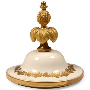 Porcelain Vessel Lid with Gilt Top
