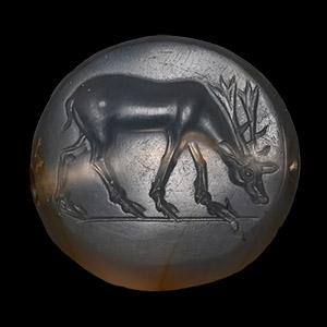 Greek Chalcedony Seal Depicting a Deer