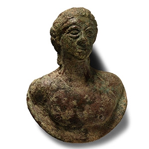 Roman Bronze Bust of a Kouros