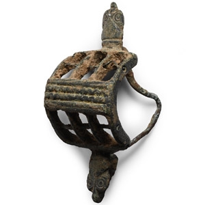 Roman Bronze Openwork Equal-Arm Brooch with Pin