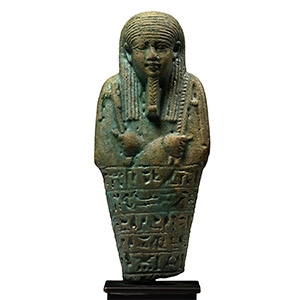 Very Large Egyptian Faience Shabti for Hor-Aset