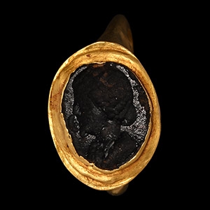 Roman Gold Ring with Intaglio of a Noble Lady