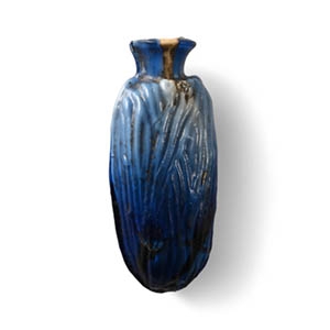Large Roman Deep Blue Glass Date Flask