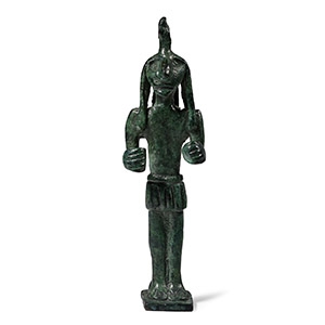 Canaanite Bronze Statuette with Braided Locks of Hair