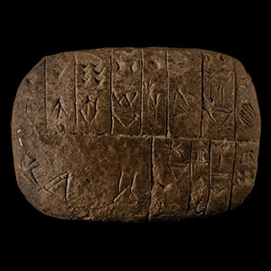 Proto-Sumerian Terracotta Pictographic Tablet for the Distribution of Barley