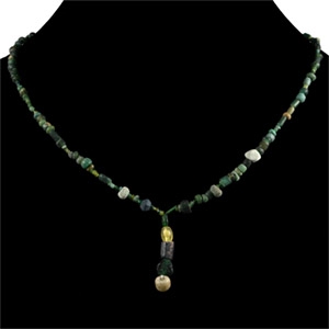 Roman Green Glass Bead Necklace String