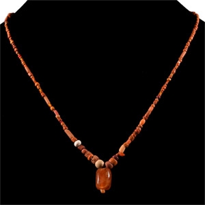 Roman Orange Glass and Stone Bead Necklace String
