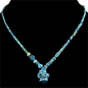 Achaemenid Turquoise Blue Glass Bead Necklace String