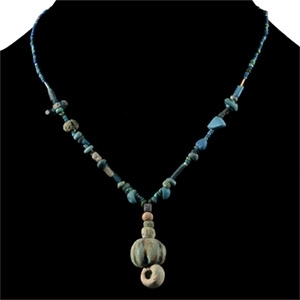 Achaemenid Turquoise Blue Glass Bead Necklace String
