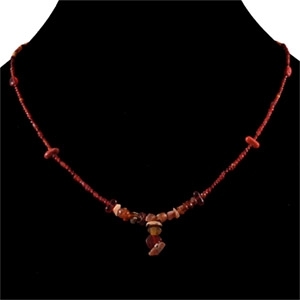 Red Glass Bead Necklace String